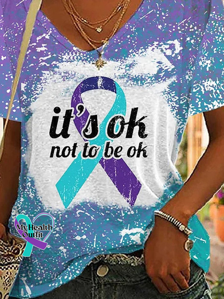 Women’s It’s Okay Not To Be Print Casual T-Shirt