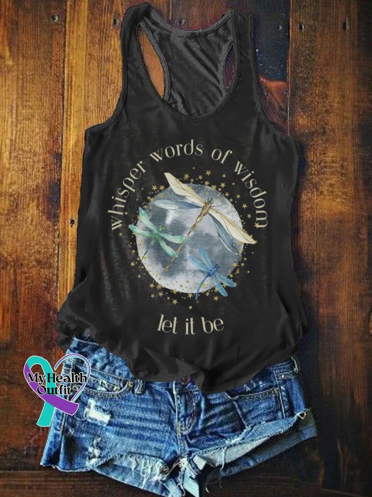 Women’s Let It Be Print Tank Top Black / S