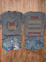 Women’s Let Them Printe Casual T-Shirt Grey / S