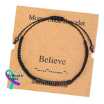 Women’s Men’s Unisex Morse Code Alphanumeric Weave Couple Bracelet Believe