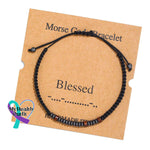 Women’s Men’s Unisex Morse Code Alphanumeric Weave Couple Bracelet Blessed