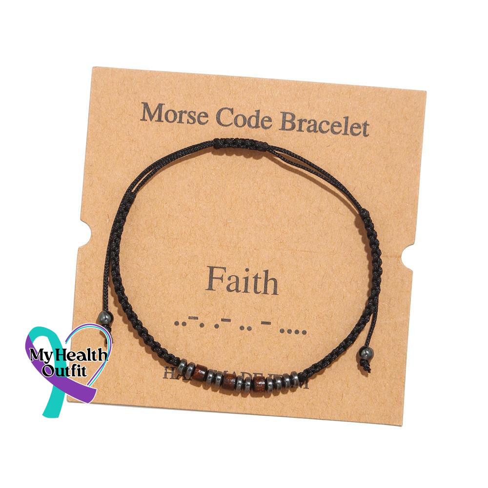 Women’s Men’s Unisex Morse Code Alphanumeric Weave Couple Bracelet Faith