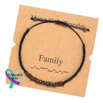 Women’s Men’s Unisex Morse Code Alphanumeric Weave Couple Bracelet Family