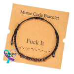 Women’s Men’s Unisex Morse Code Alphanumeric Weave Couple Bracelet Fuck It