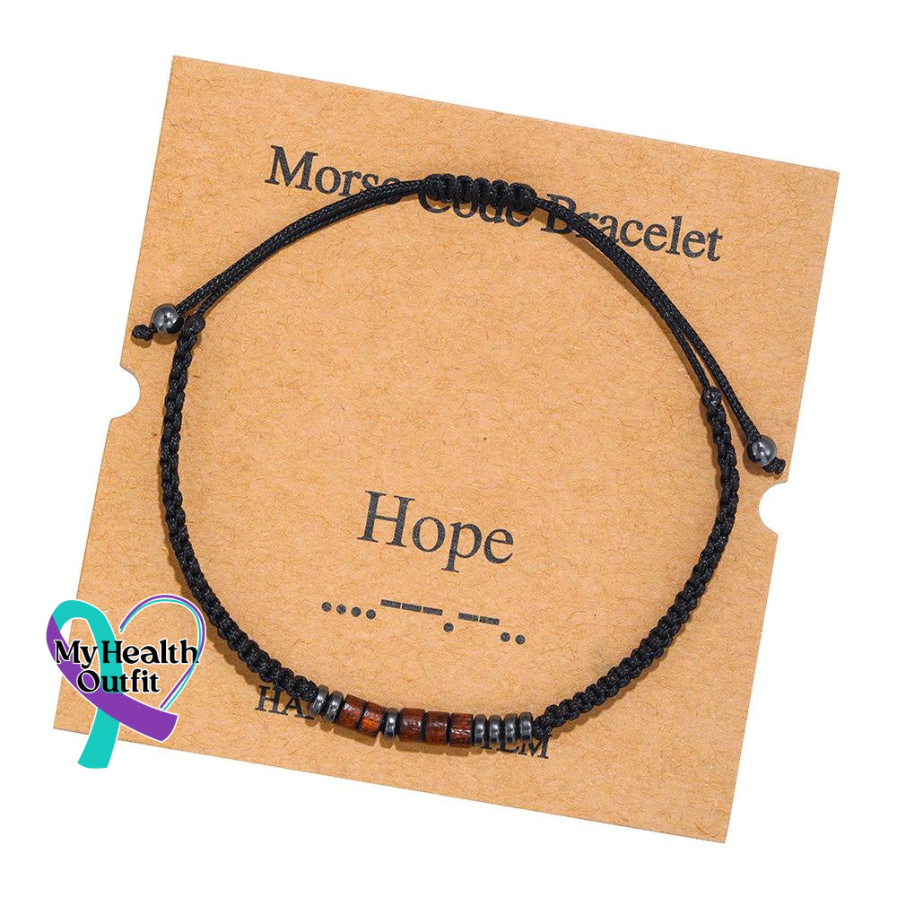 Women’s Men’s Unisex Morse Code Alphanumeric Weave Couple Bracelet Hope