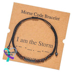 Women’s Men’s Unisex Morse Code Alphanumeric Weave Couple Bracelet I Am The Storm
