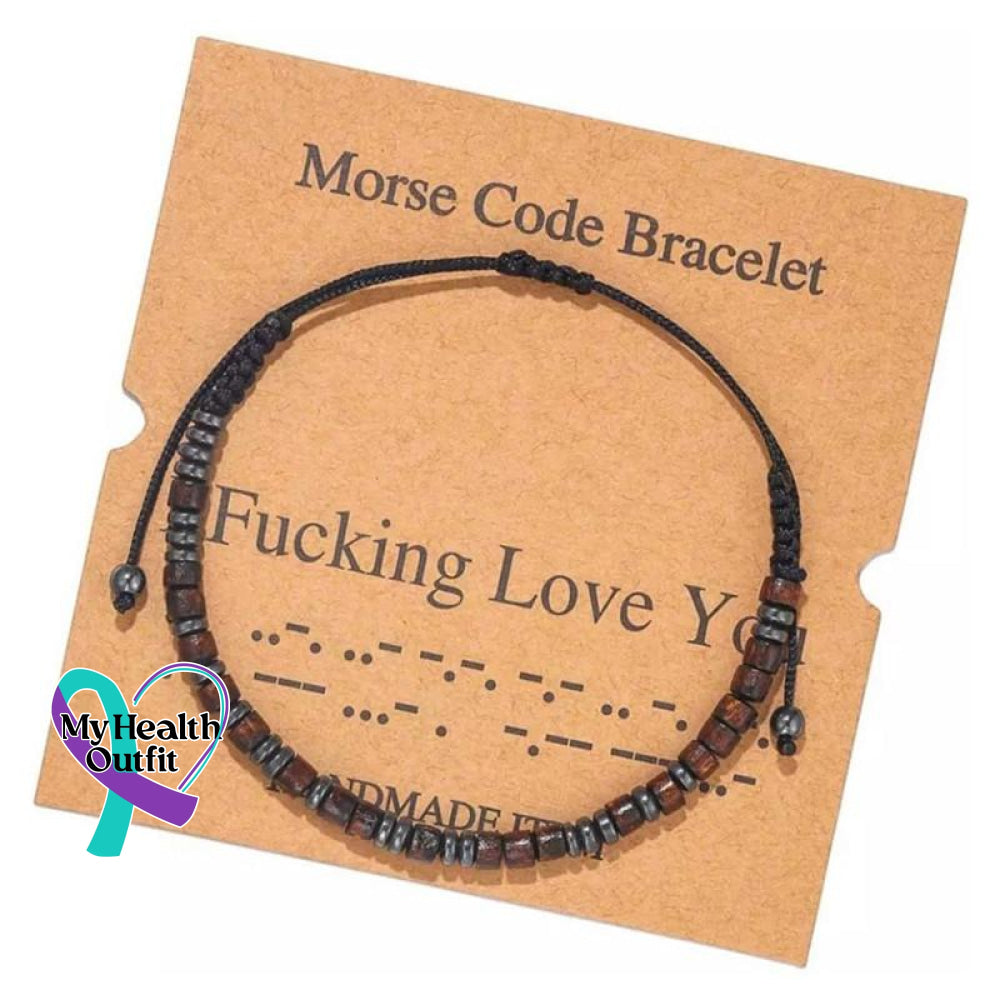 Women’s Men’s Unisex Morse Code Alphanumeric Weave Couple Bracelet I Fucking Love You