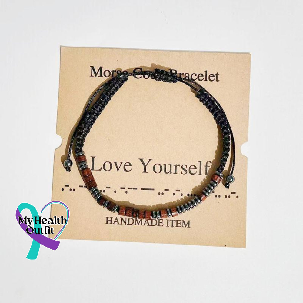 Women’s Men’s Unisex Morse Code Alphanumeric Weave Couple Bracelet Love Yourself