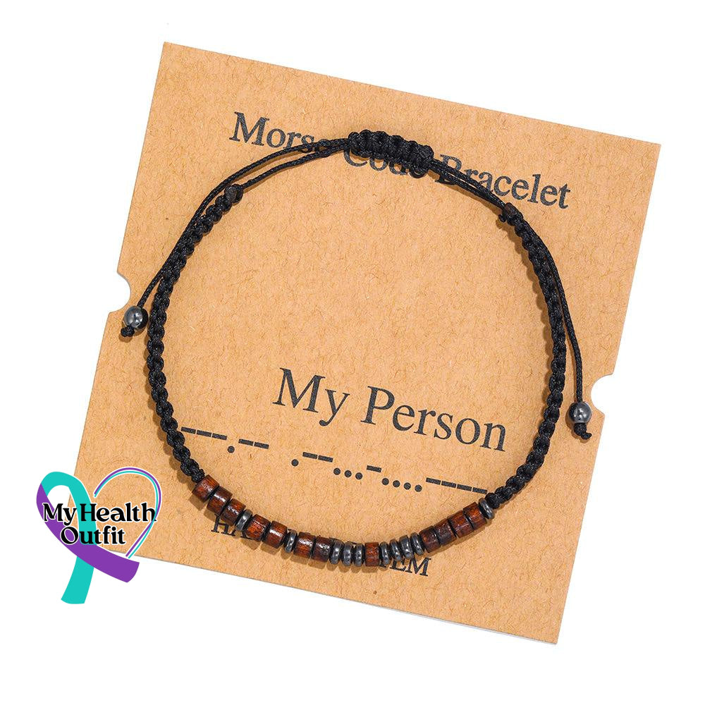 Women’s Men’s Unisex Morse Code Alphanumeric Weave Couple Bracelet My Person