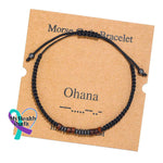 Women’s Men’s Unisex Morse Code Alphanumeric Weave Couple Bracelet Ohana