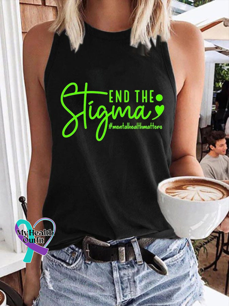 Women’s Mental Health Awareness Casual Printed Tank Top Black / S Mental-Health-Awareness