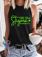 Women’s Mental Health Awareness Casual Printed Tank Top Black / S Mental-Health-Awareness