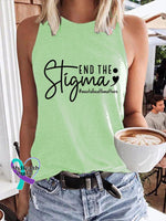 Women’s Mental Health Awareness Casual Printed Tank Top Green / S Mental-Health-Awareness