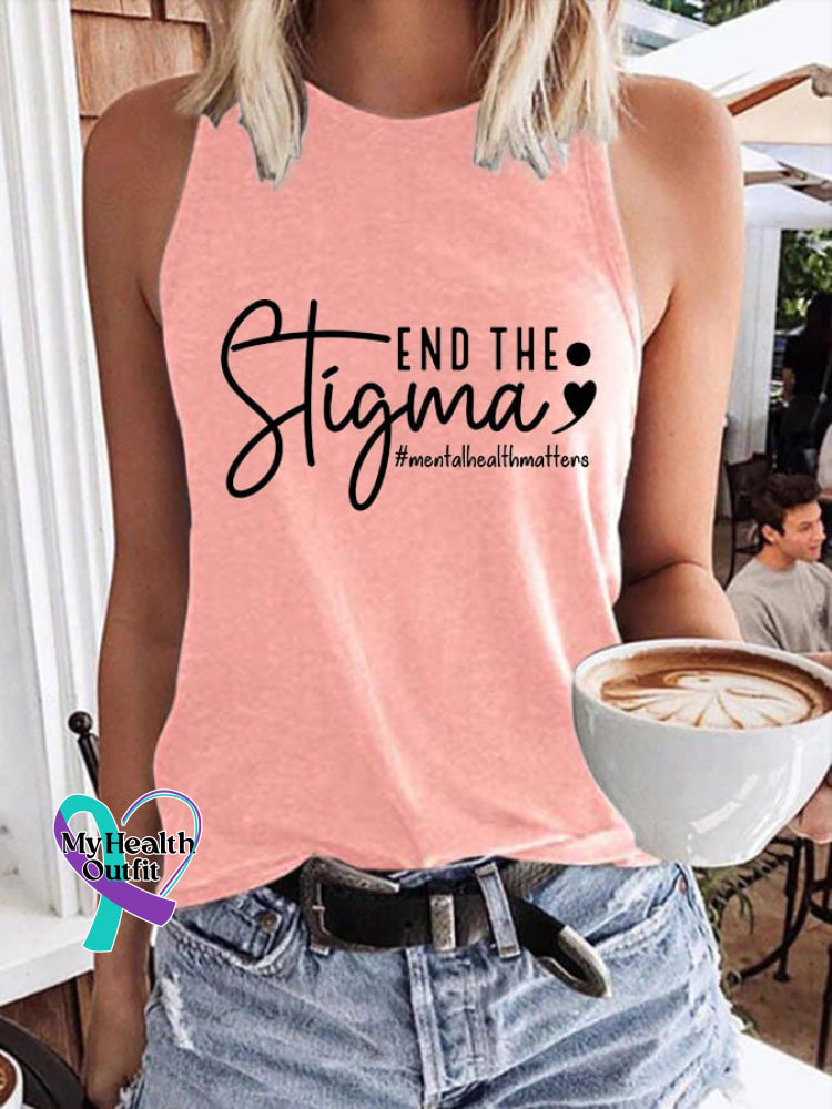 Women’s Mental Health Awareness Casual Printed Tank Top Pink / S Mental-Health-Awareness
