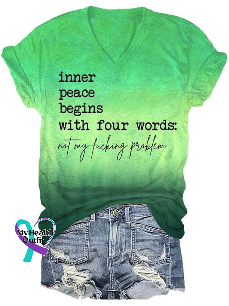 Women’s Mental Health Awareness Let Them Printed T-Shirt Inner Peace / S