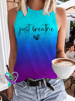Women’s Mental Health Just Breathe Printed Tank Top As Shown / S