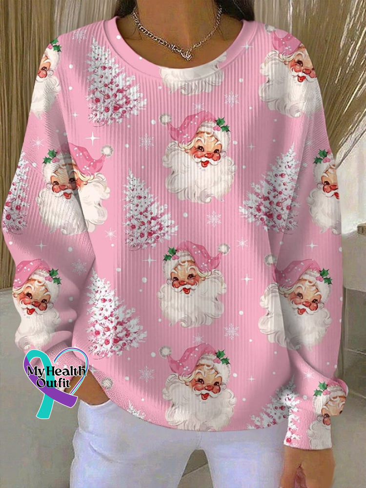 Women’s Merry Christmas Print Casual Hoodie Pink / S