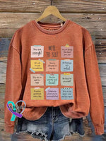 Women’s Note To Self You Are Enough Mental Health Printed Sweatshirt Orange / S