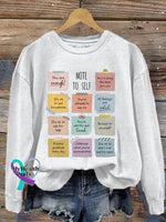 Women’s Note To Self You Are Enough Mental Health Printed Sweatshirt White / S