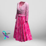 Women’s October Breast Cancer Awareness Month Long Sleeve Pink Gradient Strap Coat Cami Midi