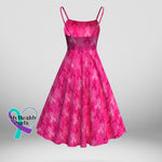 Women’s October Breast Cancer Awareness Month Long Sleeve Pink Gradient Strap Coat Cami Midi