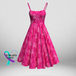 Women’s October Breast Cancer Awareness Month Long Sleeve Pink Gradient Strap Coat Cami Midi