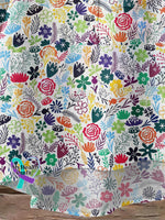 Women’s Rainbow Flower Art Print Casual Cotton And Linen Shirt