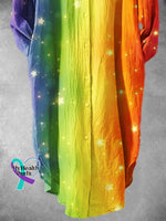 Women’s Rainbow Gradient Art Print Long Skirt
