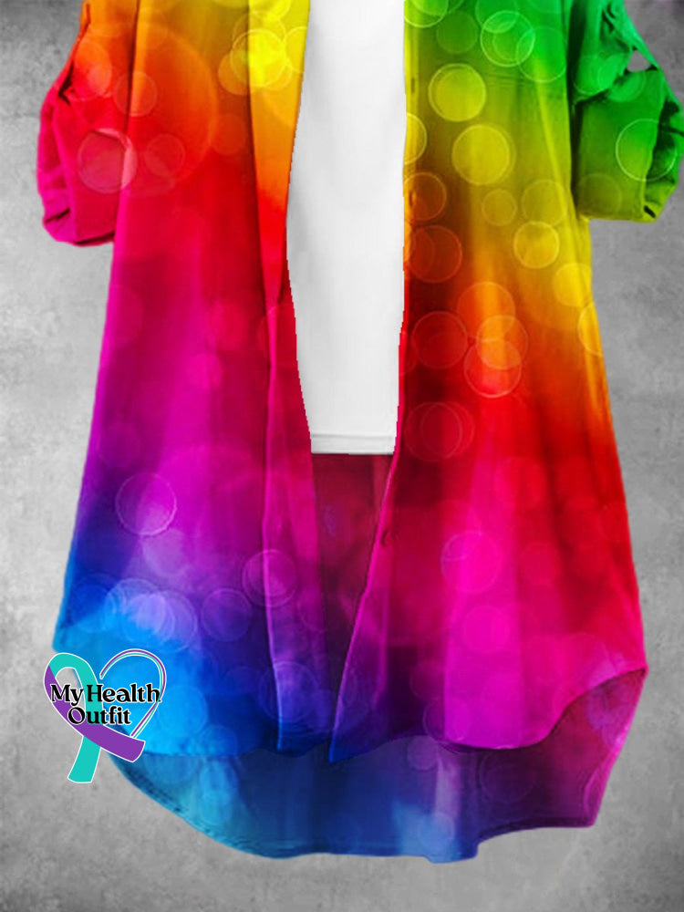 Women’s Rainbow Gradient Lgbt Art Print Dress