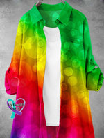 Women’s Rainbow Gradient Lgbt Art Print Dress