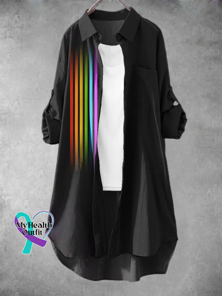 Women’s Rainbow Gradient Lgbt Art Print Dress Black / S