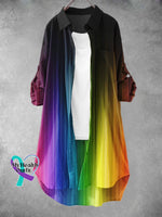 Women’s Rainbow Gradient Lgbt Art Print Dress Black / S
