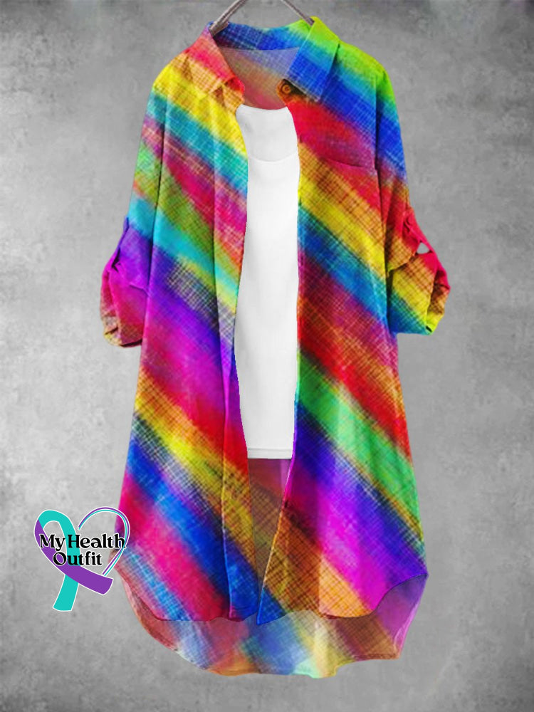 Women’s Rainbow Gradient Lgbt Art Print Dress Muilticolor / S