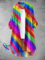 Women’s Rainbow Gradient Lgbt Art Print Dress Muilticolor / S