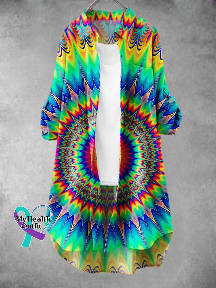 Women’s Rainbow Gradient Lgbt Pattern Art Print Dress Muilticolor / S