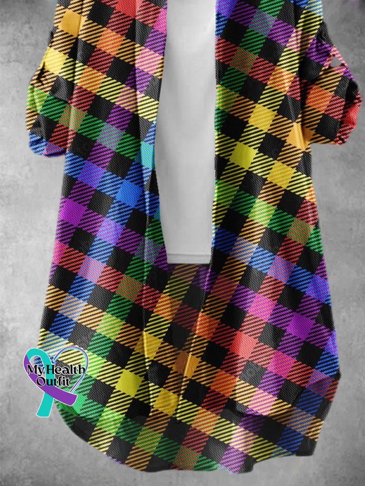 Women’s Rainbow Plaid Pattern Art Print Dress