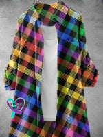 Women’s Rainbow Plaid Pattern Art Print Dress