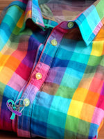 Women’s Rainbow Plaid Printed Casual Shirt