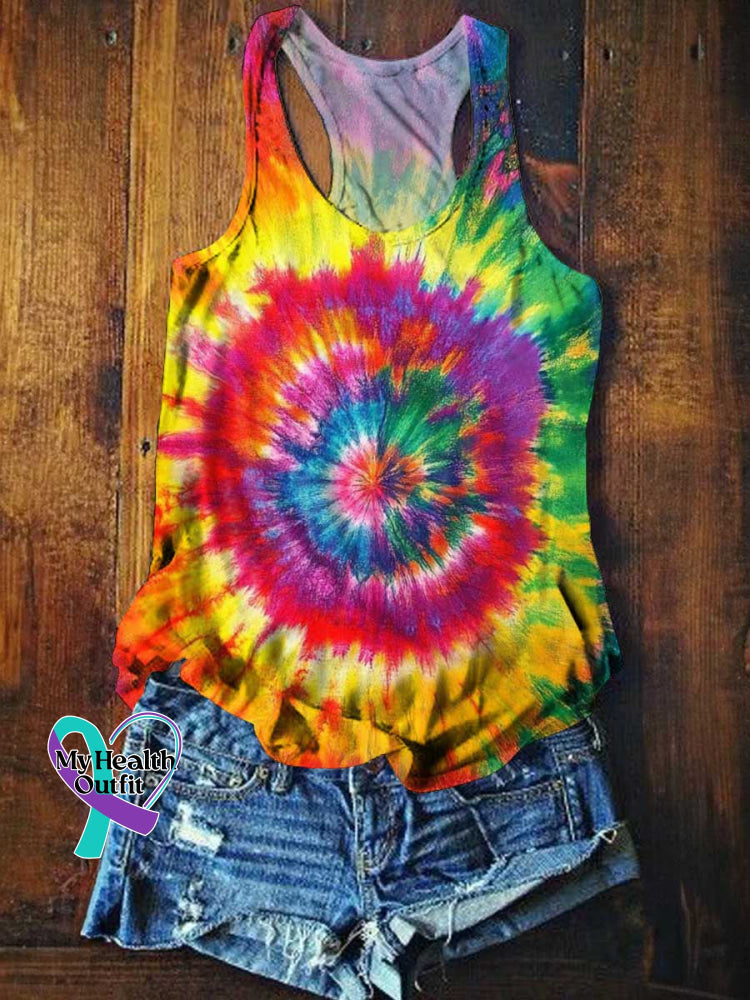 Women’s Rainbow Tie Dye Tank Top Multicolor / S