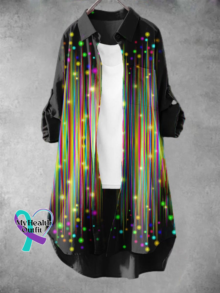 Women’s Shiny Rainbow Gradient Lgbt Art Print Dress Muilticolor / S