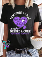 Women’s Someone I Love Needed A Cure Alzheimer’s Awareness Tee Black / S