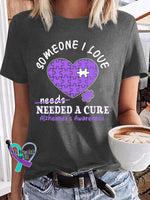 Women’s Someone I Love Needed A Cure Alzheimer’s Awareness Tee Dark Grey / S