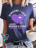 Women’s Someone I Love Needed A Cure Alzheimer’s Awareness Tee Navy / S