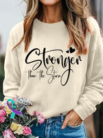 Women’s Stronger Than The Storm Inspirational Casual Sweatshirt Apricot / S