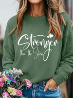 Women’s Stronger Than The Storm Inspirational Casual Sweatshirt Green / S