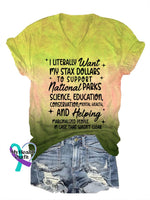 Women’s Support National Parks Print V Neck T-Shirt Yellow / S