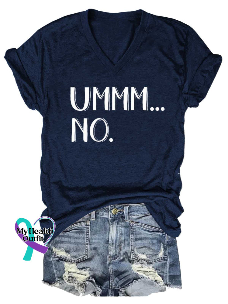 Women’s Ummm...no V-Neck Casual T-Shirt Blue / S