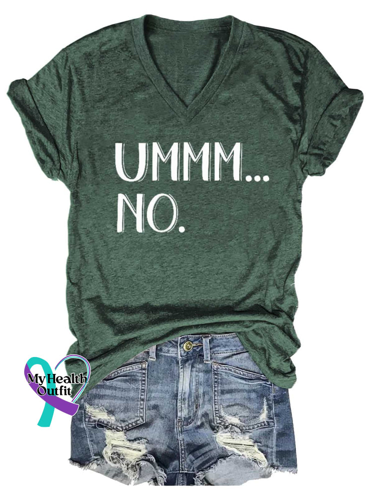 Women’s Ummm...no V-Neck Casual T-Shirt Green / S