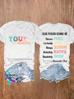 Women’s You Matter Dear Person Behind Me Print Casual T-Shirt White / S