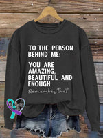You Are Amazing Vintage Art Print Casual Sweatshirt Black / S